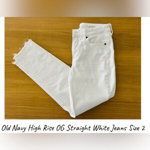 Old Navy High Rise White Jeans Classic Style